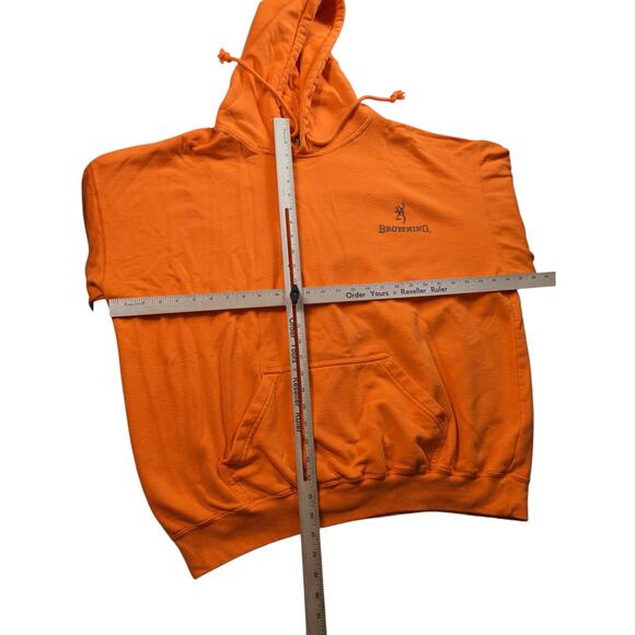 Browning Orange Hoodie Mens 2XL Hunting Sweatshirt Pullover Hiking Kangaroo - Picture 10 of 14